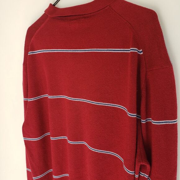 Vintage Mervyn’s Men’s Collection Striped Acrylic Long Sleeve Polo Mens XL 0228 - Picture 8 of 9